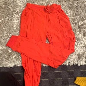 red dressy pants